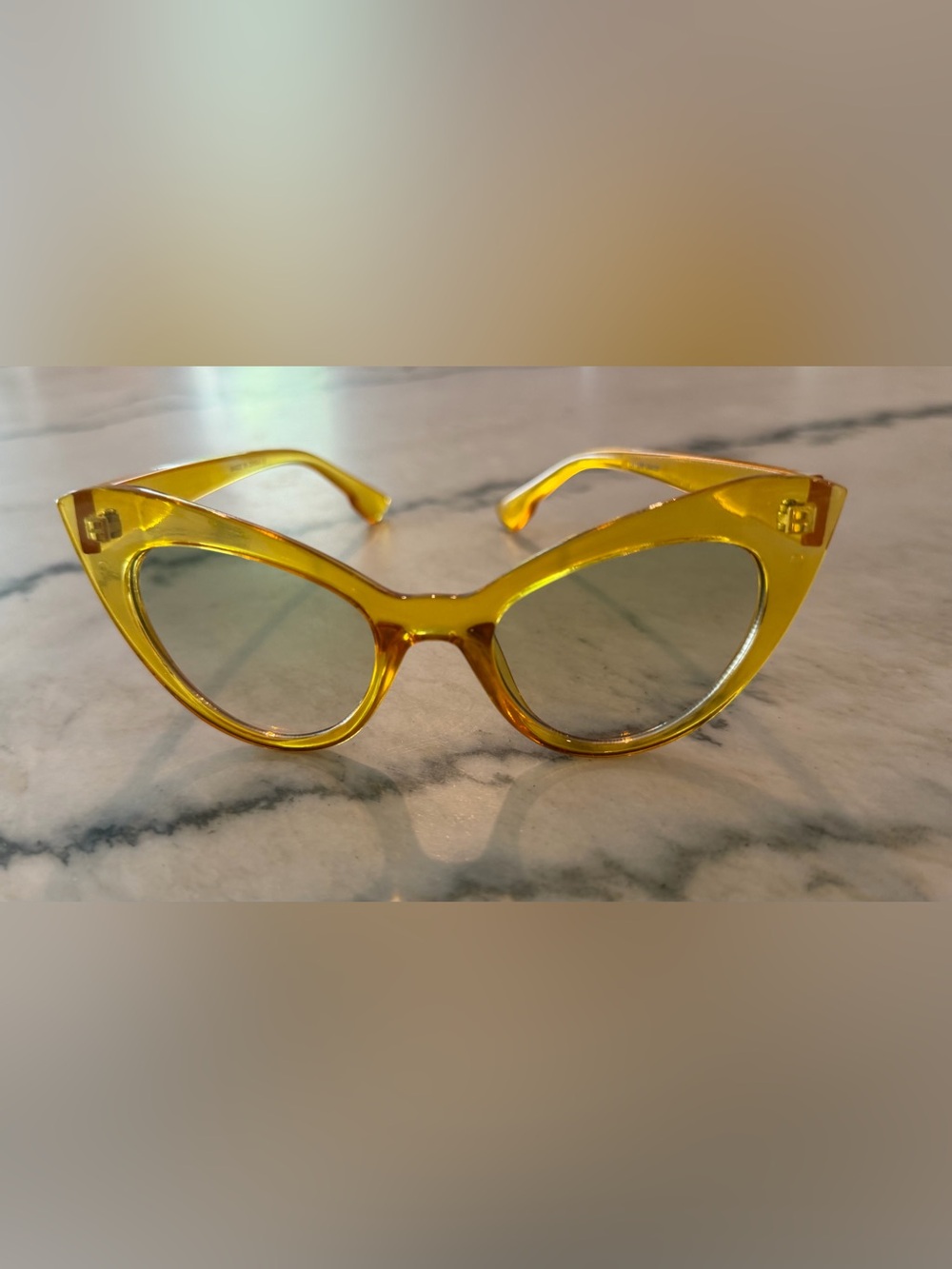Retro Yellow butterfly  shape  Sunglasses.